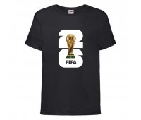 Футболка детская Футбол FIFA World Cup 2026 002 черная 140 см