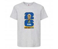 Футболка детская Футбол FIFA World Cup 2026 006 серая 128 см