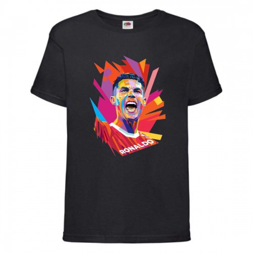 Футболка детская Футбол Криштиану Роналду (Ronaldo 002) черная 116 см Футболка детская Футбол Криштиану Роналду (Ronaldo 002) черная 116 см