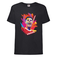 Футболка детская Футбол Криштиану Роналду (Ronaldo 002) черная 128 см