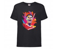 Футболка детская Футбол Криштиану Роналду (Ronaldo 002) черная 152 см