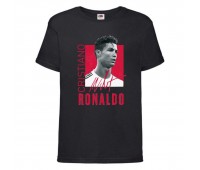 Футболка детская Футбол Криштиану Роналду (Ronaldo 008) черная 104 см