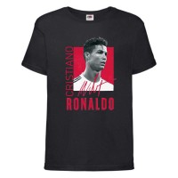 Футболка детская Футбол Криштиану Роналду (Ronaldo 008) черная 116 см