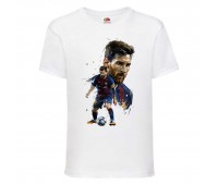 Футболка детская Футбол Лионель Месси (Lionel Messi 001) белая 164 см