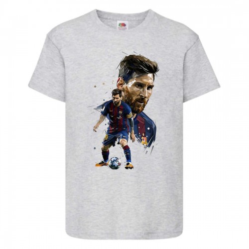 Футболка детская Футбол Лионель Месси (Lionel Messi 001) серая 104 см Футболка детская Футбол Лионель Месси (Lionel Messi 001) серая 104 см