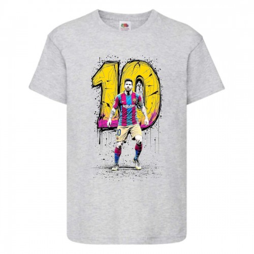 Футболка детская Футбол Лионель Месси (Lionel Messi 003) серая 104 см Футболка детская Футбол Лионель Месси (Lionel Messi 003) серая 104 см