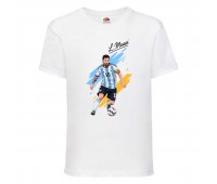 Футболка детская Футбол Лионель Месси (Lionel Messi 005) белая 152 см