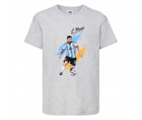Футболка детская Футбол Лионель Месси (Lionel Messi 005) серая 128 см