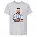 Футболка детская Футбол Лионель Месси (Lionel Messi 006) серая 164 см