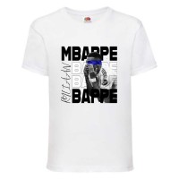 Футболка детская Футбол Килиан Мбаппе (Kylian Mbappe 001) белая 164 см