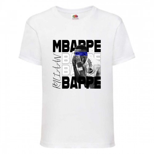 Футболка детская Футбол Килиан Мбаппе (Kylian Mbappe 001) белая 152 см Футболка детская Футбол Килиан Мбаппе (Kylian Mbappe 001) белая 152 см