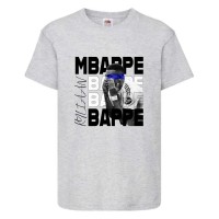 Футболка детская Футбол Килиан Мбаппе (Kylian Mbappe 001) серая 152 см