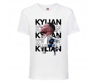 Футболка детская Футбол Килиан Мбаппе (Kylian Mbappe 003) белая 128 см