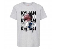Футболка детская Футбол Килиан Мбаппе (Kylian Mbappe 003) серая 164 см