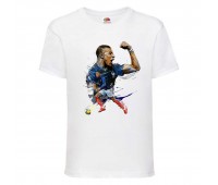Футболка детская Футбол Килиан Мбаппе (Kylian Mbappe 004) белая 116 см