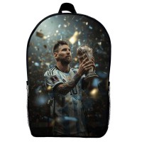 Рюкзак школьный Лионель Месси футбол (School Gear bag 015) черный, 39 х 27 х 14 см