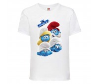Футболка детская Смурфики (Smurfs 001) белая 128 см