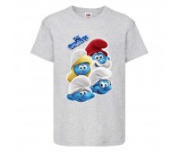 Футболка детская Смурфики (Smurfs 001) серая 104 см