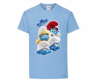 Футболка детская Смурфики (Smurfs 001) светло голубая 140 см