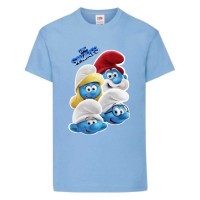 Футболка детская Смурфики (Smurfs 001) светло голубая 164 см