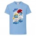 Футболка детская Смурфики (Smurfs 001) светло голубая 128 см